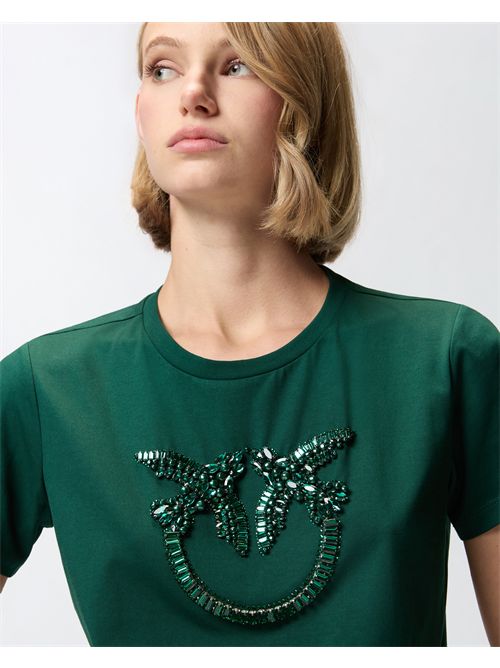T-shirt logo Love Birds decorato PINKO | 100535A2RN/X79